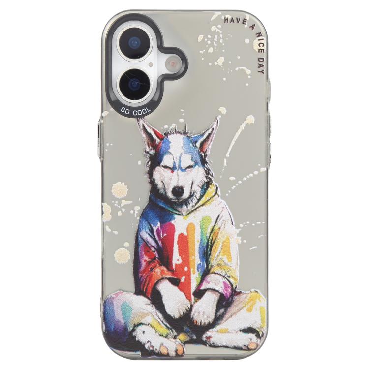 Série de peinture à l'huile de motifs animaliers en PC + coque en TPU, pour iPhone 15 Pro Max