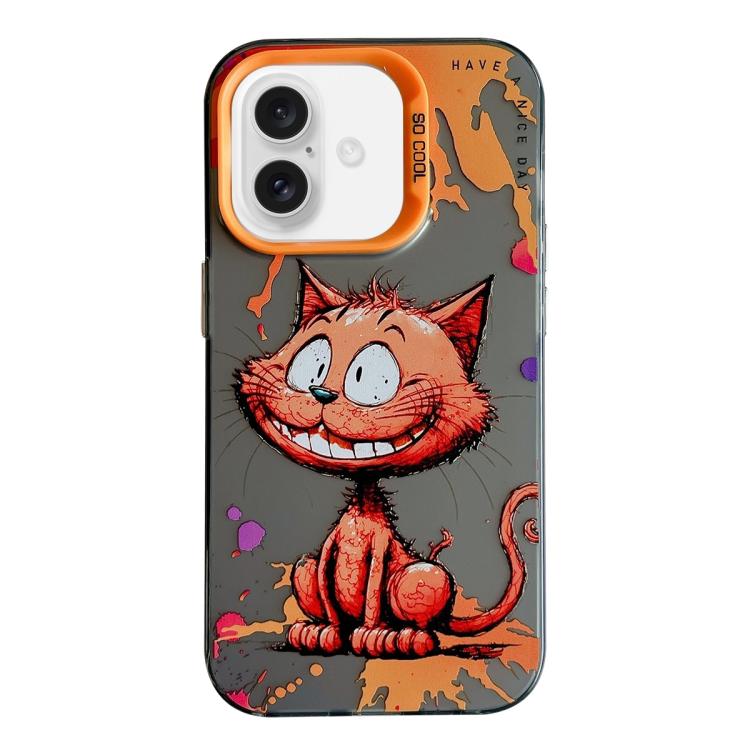 Série de peinture à l'huile de motifs animaliers en PC + coque en TPU, pour iPhone 16 Pro Max