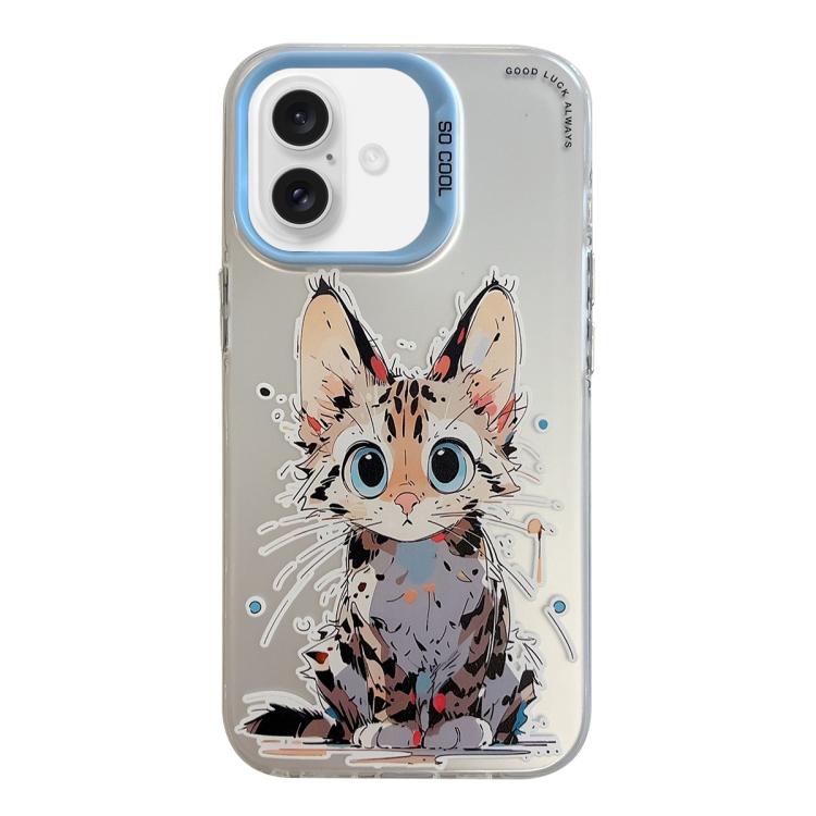 Série de peinture à l'huile de motifs animaliers en PC + coque en TPU, pour iPhone 16 Pro Max