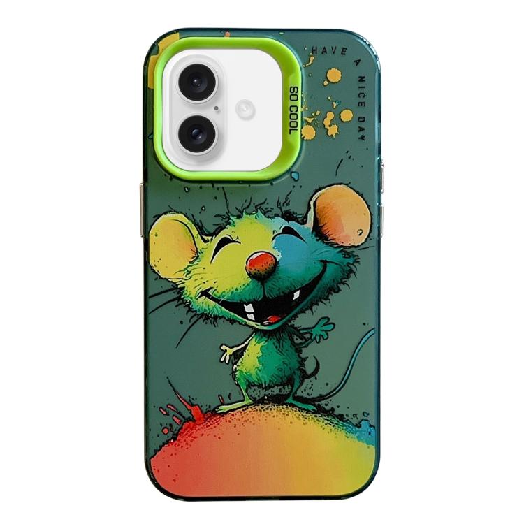 Série de peinture à l'huile de motifs animaliers en PC + coque en TPU, pour iPhone 16 Pro Max