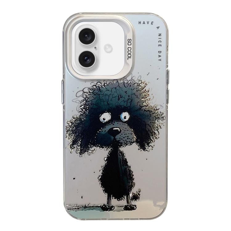 Série de peinture à l'huile de motifs animaliers en PC + coque en TPU, pour iPhone 16 Pro Max