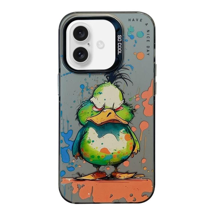 Série de peinture à l'huile de motifs animaliers en PC + coque en TPU, pour iPhone 16 Pro Max