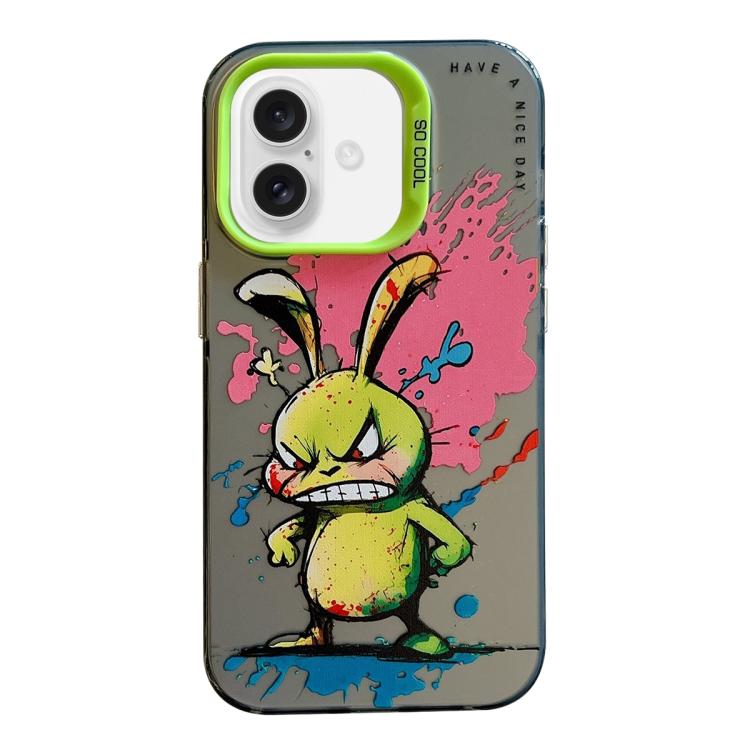 Série de peinture à l'huile de motifs animaliers en PC + coque en TPU, pour iPhone 16 Pro Max