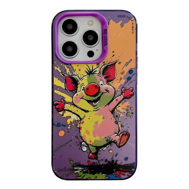 Série de peinture à l'huile de motif animal PC + étui de téléphone en TPU, For iPhone 17 Pro