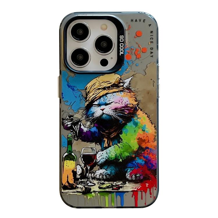Série de peinture à l'huile de motif animal PC + étui de téléphone en TPU, For iPhone 17 Pro Max