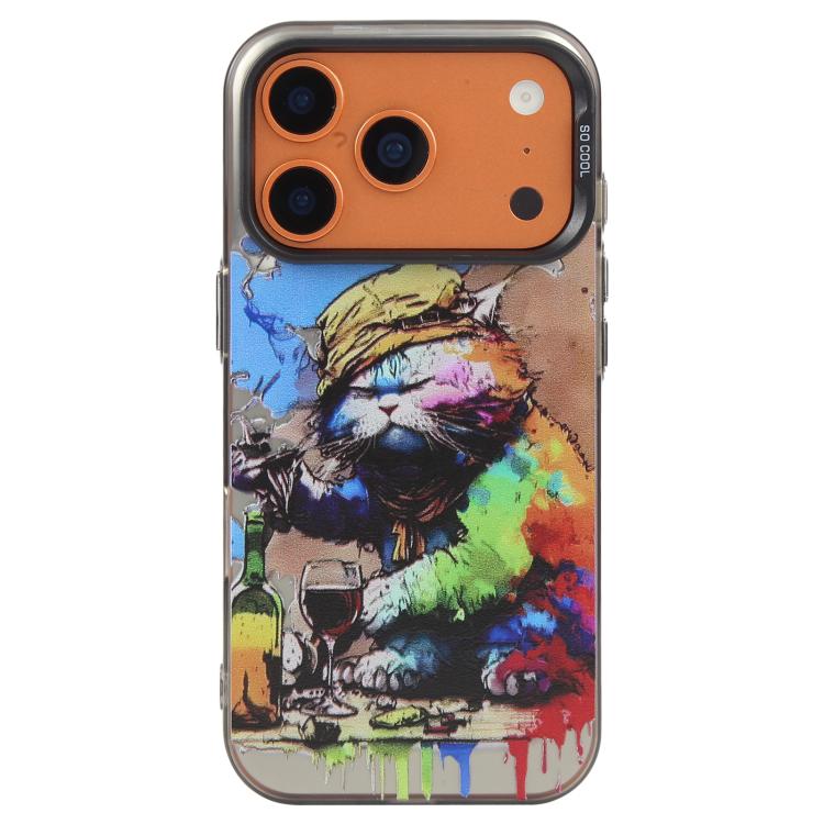 Série de peinture à l'huile de motifs animaliers en PC + coque en TPU, pour iPhone 17 Pro