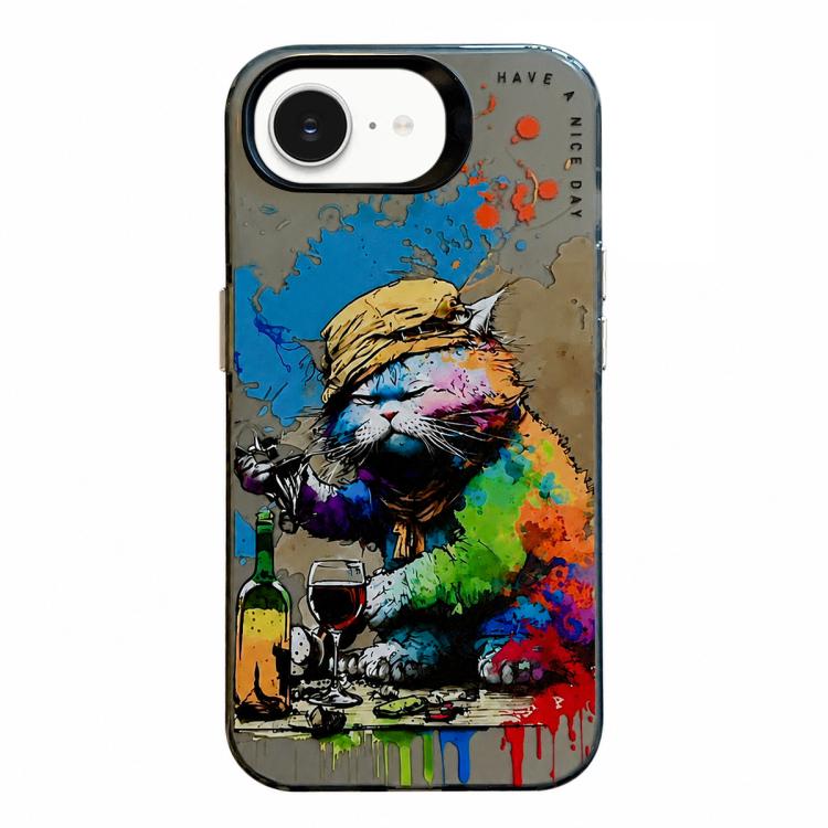 Série de peinture à l'huile de motifs animaliers en PC + coque en TPU, pour iPhone 17