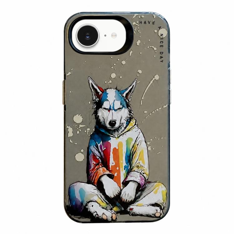 Série de peinture à l'huile de motifs animaliers en PC + coque en TPU, pour iPhone 17