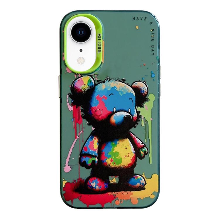 Série de peinture à l'huile de motif animal PC + étui de téléphone en TPU, For iPhone XR
