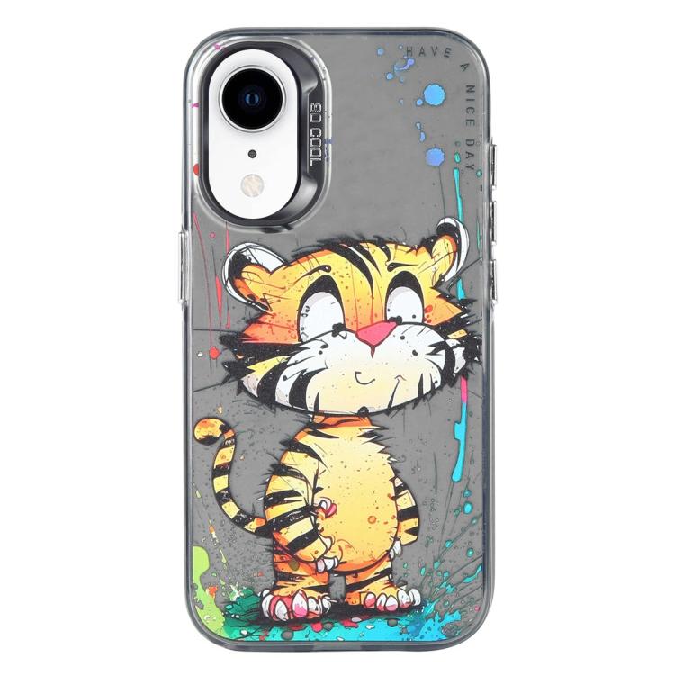 Série de peinture à l'huile de motif animal PC + étui de téléphone en TPU, For iPhone XR