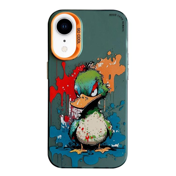 Série de peinture à l'huile de motif animal PC + étui de téléphone en TPU, For iPhone XR