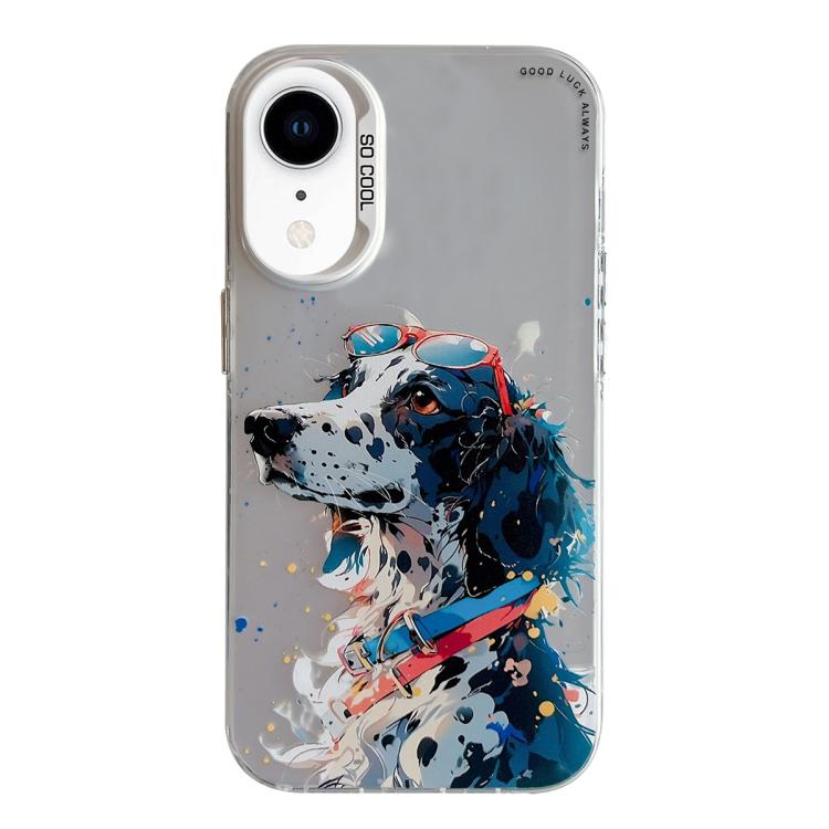 Série de peinture à l'huile de motif animal PC + étui de téléphone en TPU, For iPhone XR