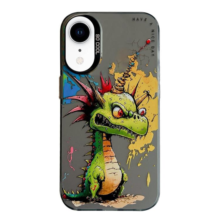 Série de peinture à l'huile de motif animal PC + étui de téléphone en TPU, For iPhone XR