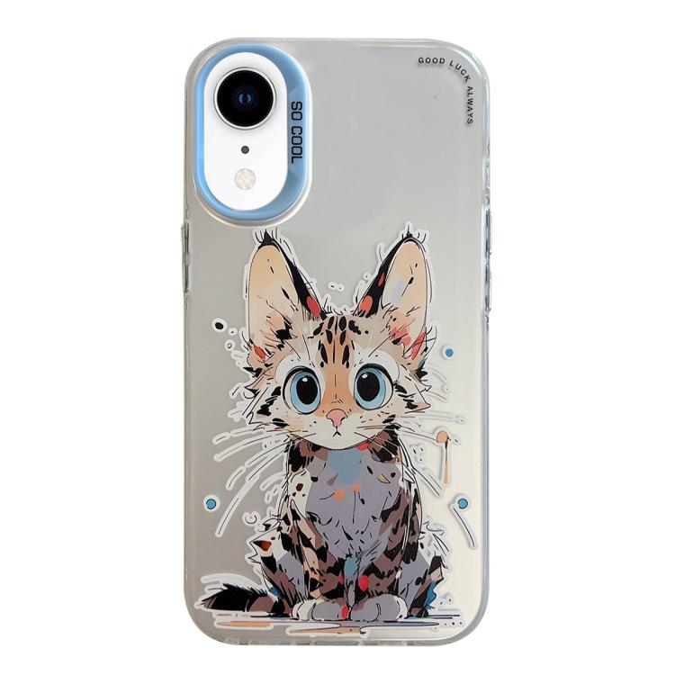 Série de peinture à l'huile de motif animal PC + étui de téléphone en TPU, For iPhone XR