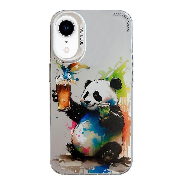Série de peinture à l'huile de motif animal PC + étui de téléphone en TPU, For iPhone XR