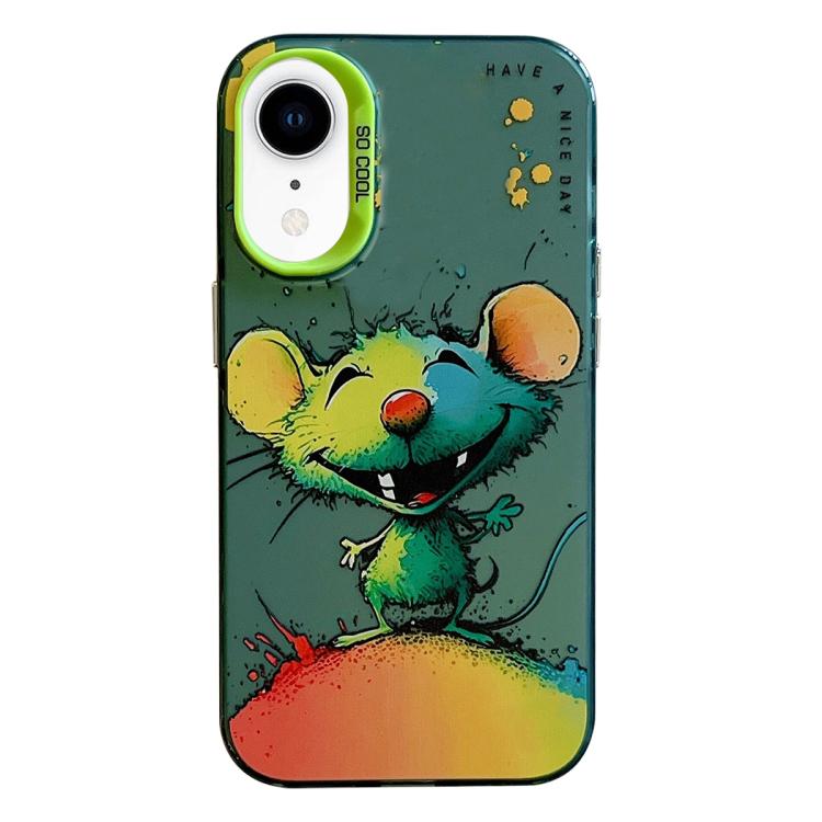 Série de peinture à l'huile de motif animal PC + étui de téléphone en TPU, For iPhone XR