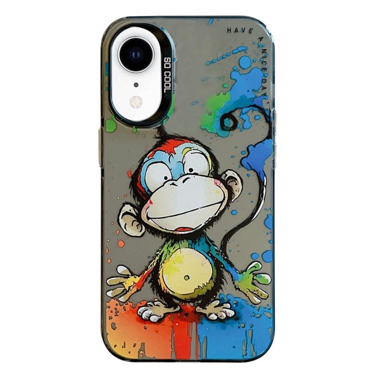 Série de peinture à l'huile de motif animal PC + étui de téléphone en TPU, For iPhone XR