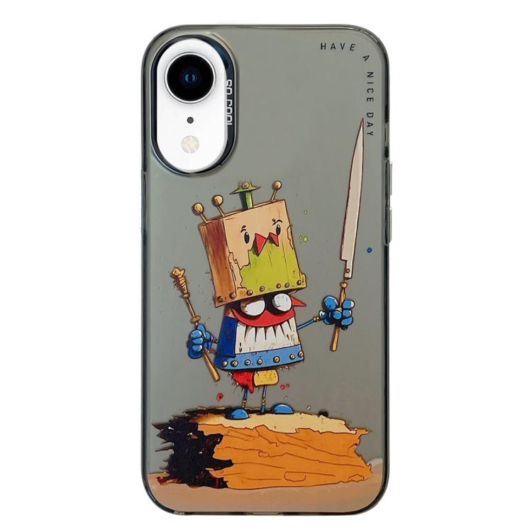Série de peinture à l'huile de motif animal PC + étui de téléphone en TPU, For iPhone XR