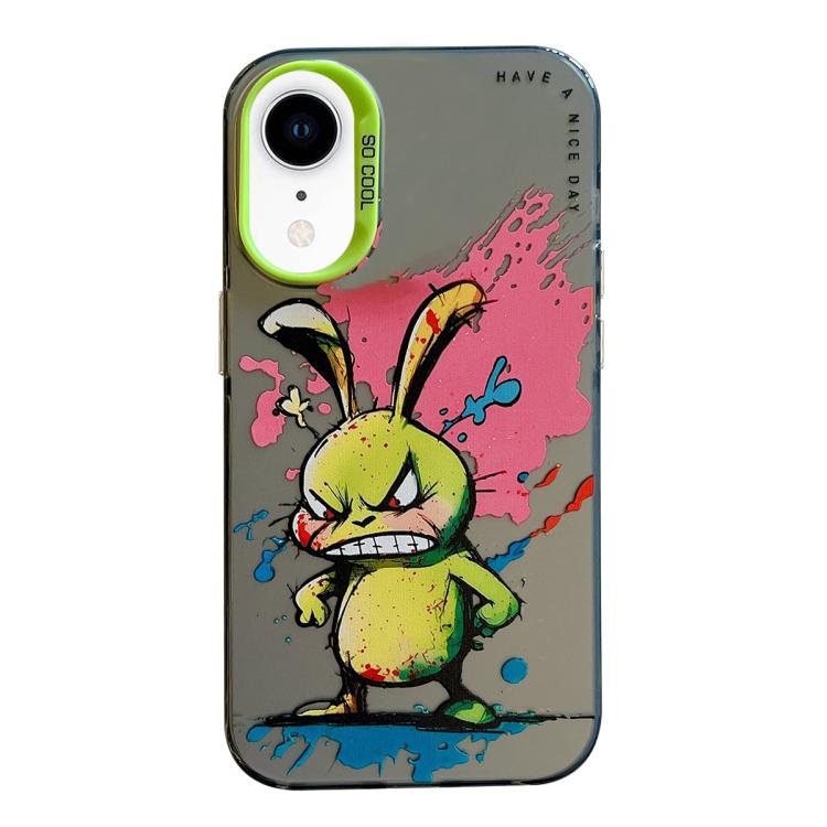 Série de peinture à l'huile de motif animal PC + étui de téléphone en TPU, For iPhone XR
