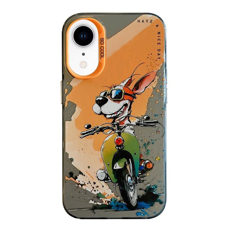 Série de peinture à l'huile de motif animal PC + étui de téléphone en TPU, For iPhone XR