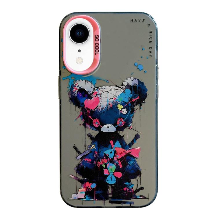 Série de peinture à l'huile de motif animal PC + étui de téléphone en TPU, For iPhone XR
