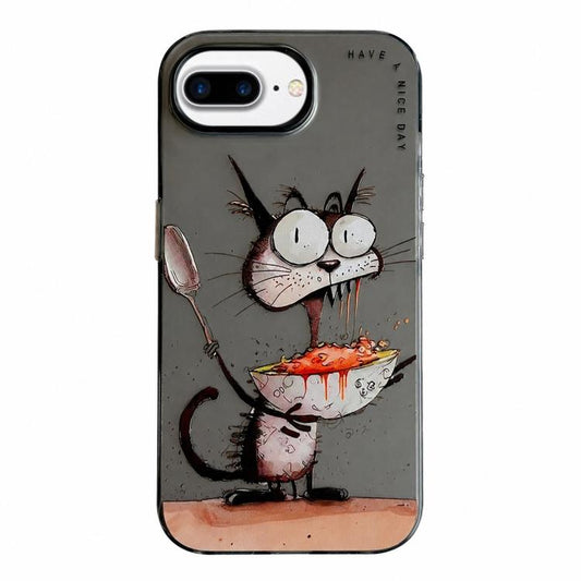 Série de peinture à l'huile de motif animal PC + étui de téléphone en TPU, For iPhone 7 Plus / 8 Plus