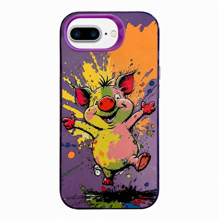 Série de peinture à l'huile de motif animal PC + étui de téléphone en TPU, For iPhone 7 Plus / 8 Plus