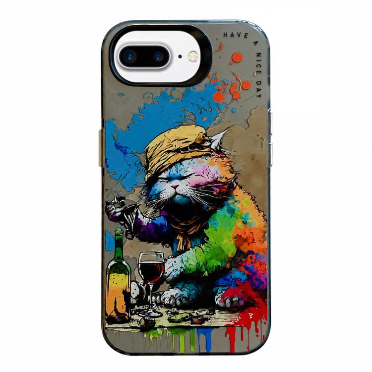Série de peinture à l'huile de motif animal PC + étui de téléphone en TPU, For iPhone 7 Plus / 8 Plus