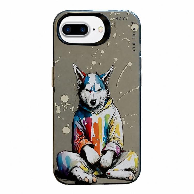 Série de peinture à l'huile de motif animal PC + étui de téléphone en TPU, For iPhone 7 Plus / 8 Plus