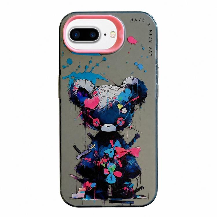 Série de peinture à l'huile de motif animal PC + étui de téléphone en TPU, For iPhone 7 Plus / 8 Plus