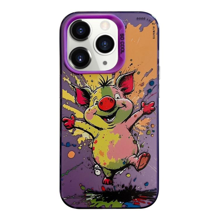 Série de peinture à l'huile de motif animal PC + étui de téléphone en TPU, For iPhone 11 Pro