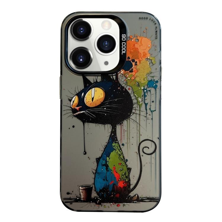 Série de peinture à l'huile de motif animal PC + étui de téléphone en TPU, For iPhone 11 Pro