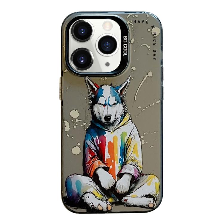 Série de peinture à l'huile de motif animal PC + étui de téléphone en TPU, For iPhone 11 Pro