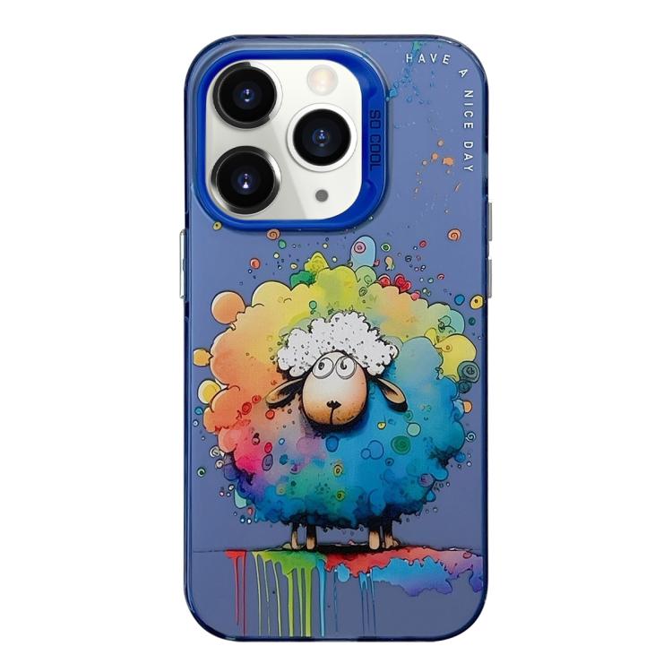 Série de peinture à l'huile de motif animal PC + étui de téléphone en TPU, For iPhone 11 Pro