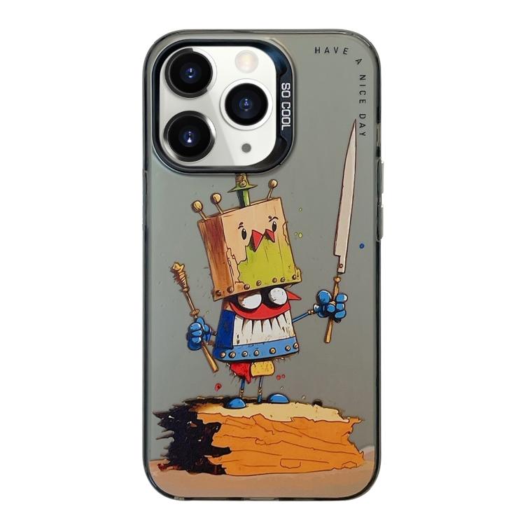 Série de peinture à l'huile de motif animal PC + étui de téléphone en TPU, For iPhone 11 Pro