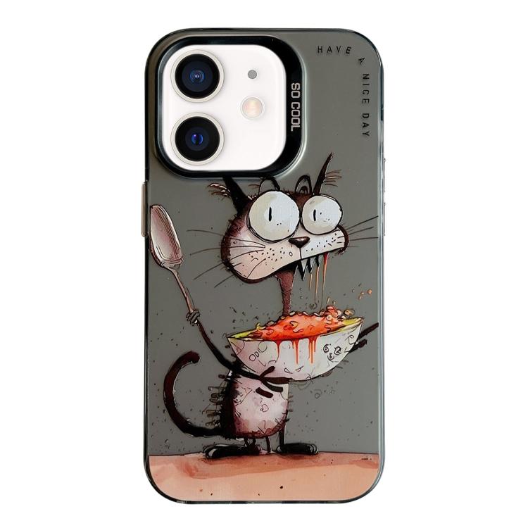 Série de peinture à l'huile de motifs animaliers en PC + coque en TPU, pour iPhone XS Max
