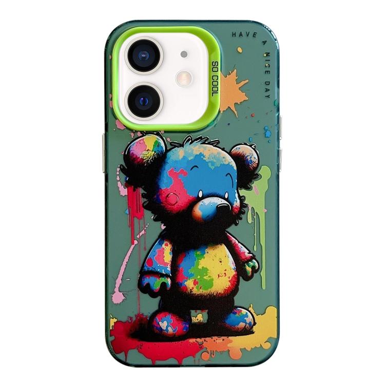 Série de peinture à l'huile de motifs animaliers en PC + coque en TPU, pour iPhone XS Max