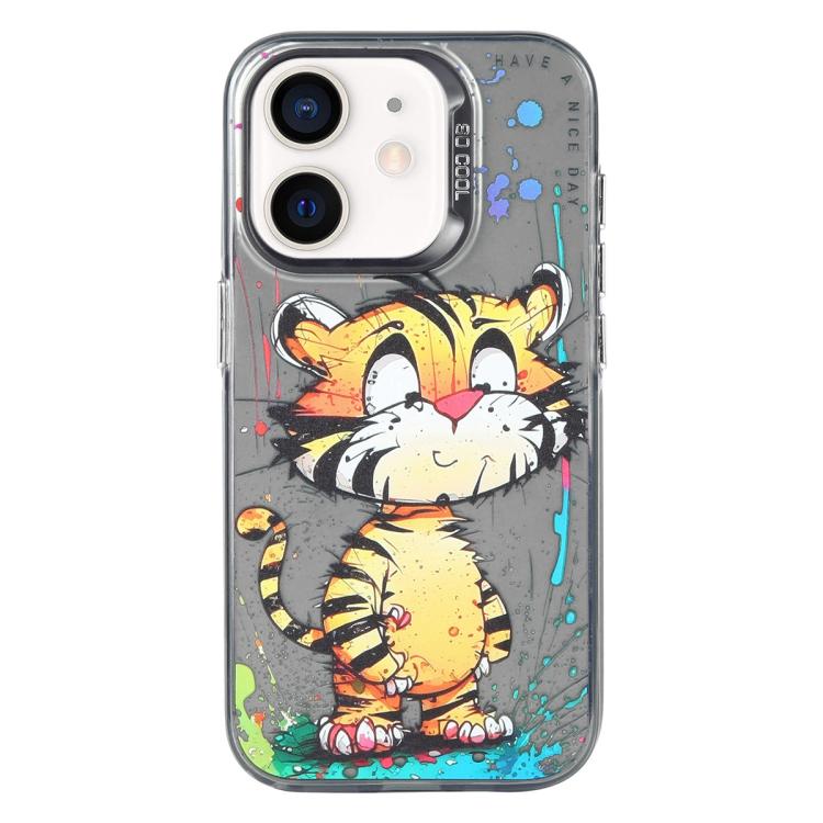 Série de peinture à l'huile de motifs animaliers en PC + coque en TPU, pour iPhone XS Max