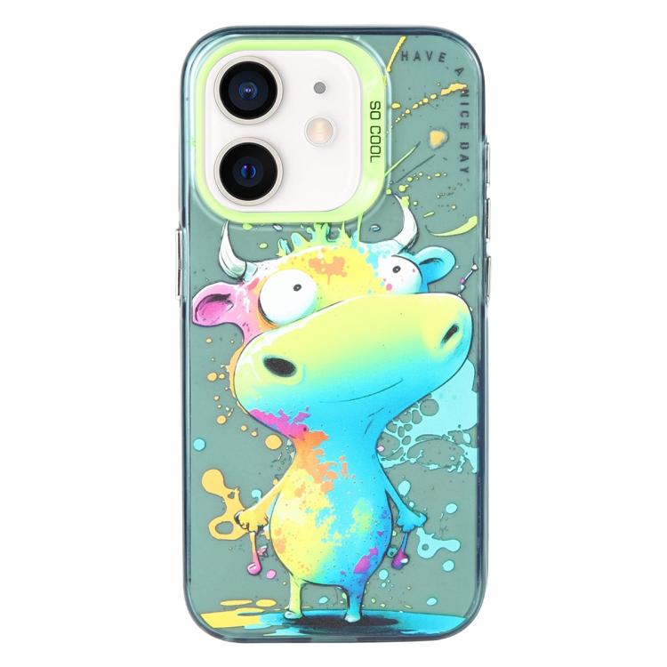 Série de peinture à l'huile de motifs animaliers en PC + coque en TPU, pour iPhone XS Max