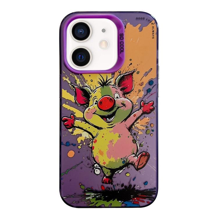 Série de peinture à l'huile de motifs animaliers en PC + coque en TPU, pour iPhone XS Max
