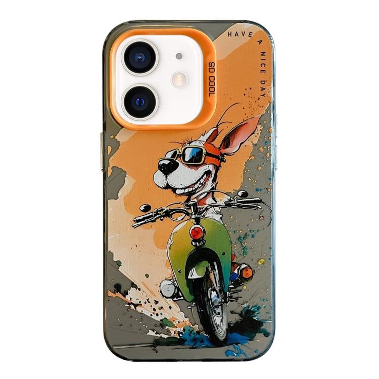 Série de peinture à l'huile de motifs animaliers en PC + coque en TPU, pour iPhone XS Max