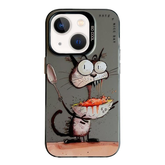 Série de peinture à l'huile de motifs animaliers en PC + coque en TPU, pour iPhone 12 Pro