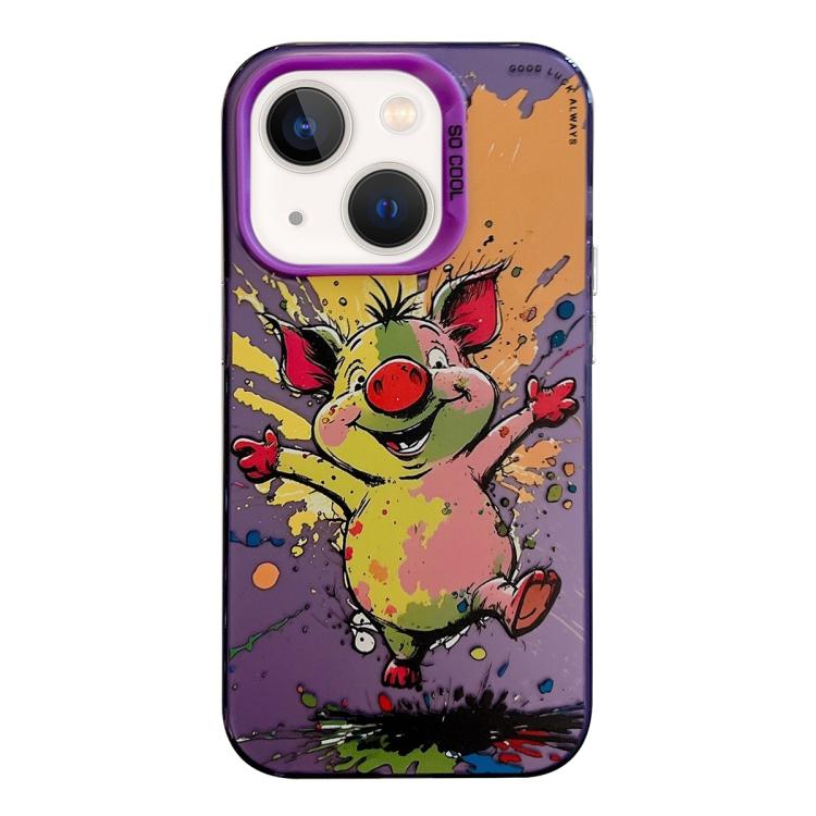 Série de peinture à l'huile de motifs animaliers en PC + coque en TPU, pour iPhone 12 Pro