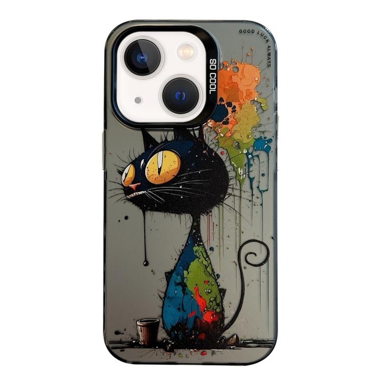 Série de peinture à l'huile de motifs animaliers en PC + coque en TPU, pour iPhone 12 Pro