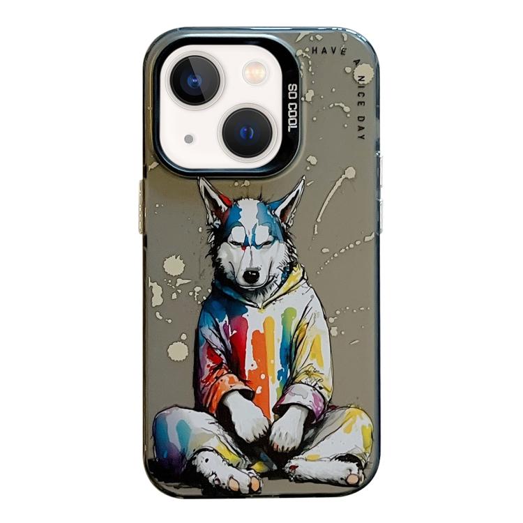 Série de peinture à l'huile de motifs animaliers en PC + coque en TPU, pour iPhone 12 Pro