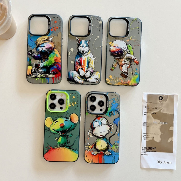 Série de peinture à l'huile de motifs animaliers en PC + coque en TPU, pour iPhone 17