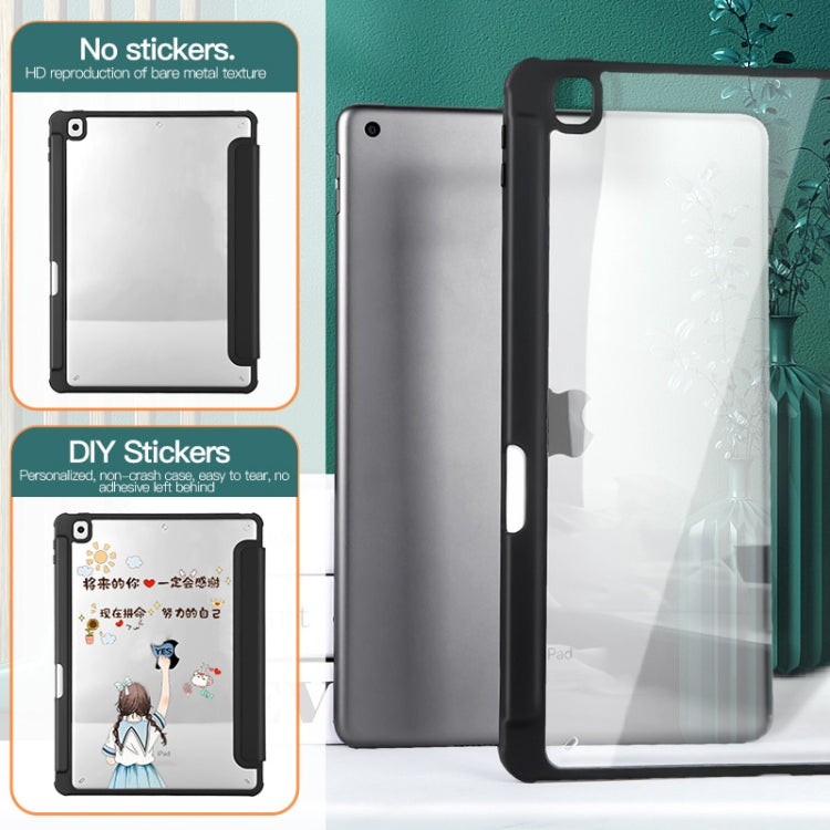 Étui pour tablette en cuir intelligent acrylique à 3 volets, For iPad mini 6 / mini 2024, For iPad Pro 11 2022 / 2021 / 2020, For iPad 10th Gen 10.9 2022, For iPad Air 2022 / 2020 10.9, For iPad Pro 10.5 / Air 2019
