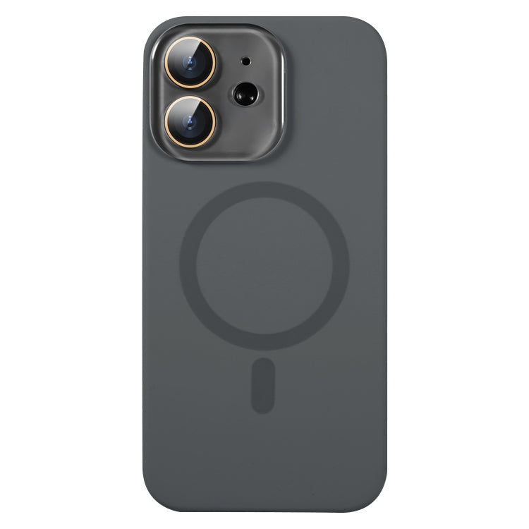 Étui de téléphone à couverture complète en silicone liquide MagSafe avec film pour objectif