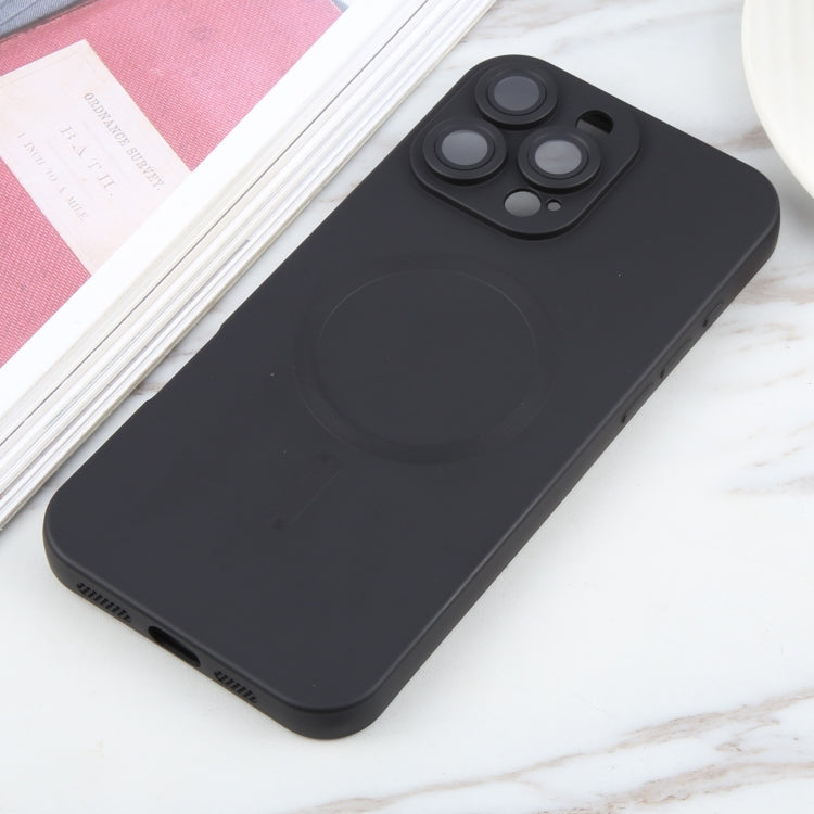 Coque de téléphone MagSafe en silicone TPU liquide de couleur unie