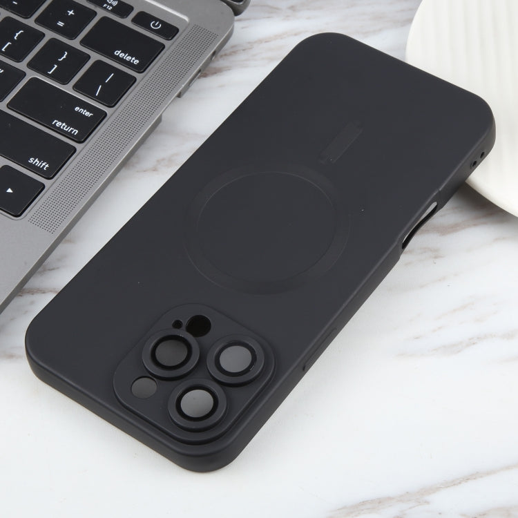 Coque de téléphone MagSafe en silicone TPU liquide de couleur unie